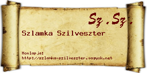 Szlamka Szilveszter névjegykártya